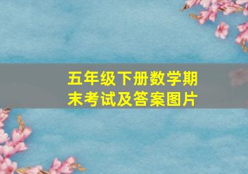 五年级下册数学期末考试及答案图片