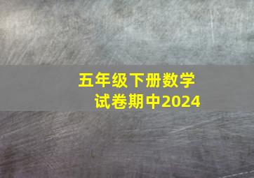 五年级下册数学试卷期中2024