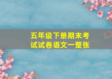 五年级下册期末考试试卷语文一整张