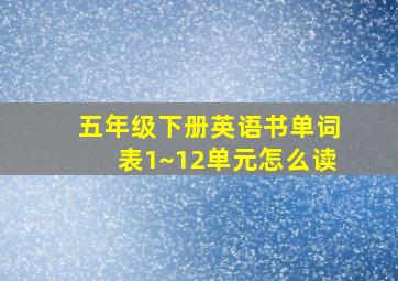 五年级下册英语书单词表1~12单元怎么读