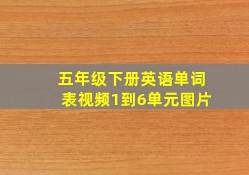 五年级下册英语单词表视频1到6单元图片