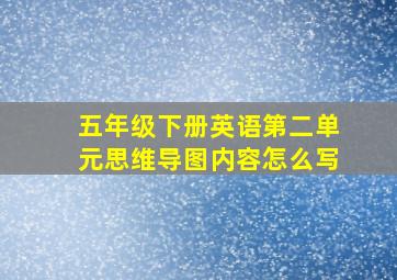 五年级下册英语第二单元思维导图内容怎么写