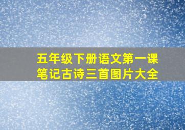 五年级下册语文第一课笔记古诗三首图片大全