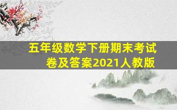 五年级数学下册期末考试卷及答案2021人教版