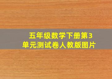 五年级数学下册第3单元测试卷人教版图片