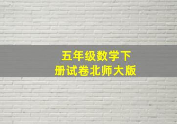 五年级数学下册试卷北师大版