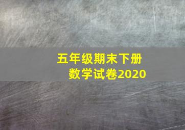 五年级期末下册数学试卷2020