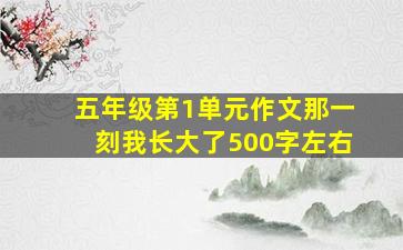 五年级第1单元作文那一刻我长大了500字左右