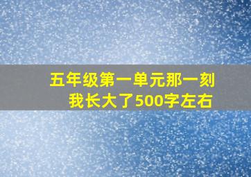 五年级第一单元那一刻我长大了500字左右