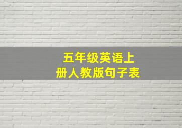 五年级英语上册人教版句子表