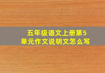 五年级语文上册第5单元作文说明文怎么写