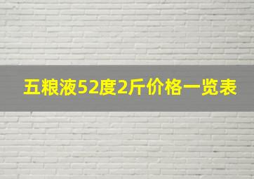 五粮液52度2斤价格一览表