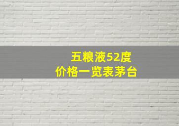 五粮液52度价格一览表茅台