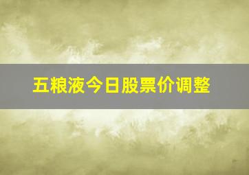 五粮液今日股票价调整