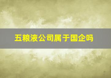 五粮液公司属于国企吗