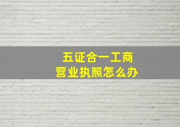 五证合一工商营业执照怎么办