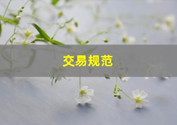 交易规范