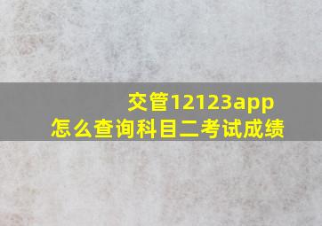 交管12123app怎么查询科目二考试成绩