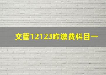 交管12123咋缴费科目一