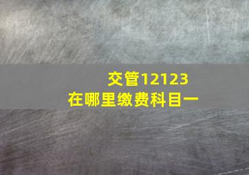 交管12123在哪里缴费科目一