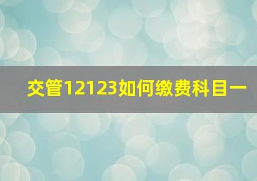 交管12123如何缴费科目一