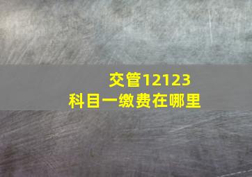 交管12123科目一缴费在哪里