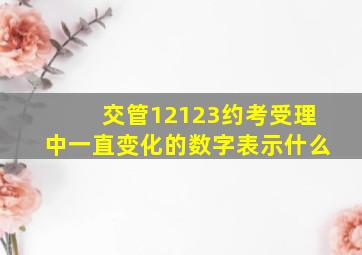 交管12123约考受理中一直变化的数字表示什么