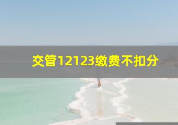 交管12123缴费不扣分