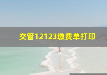 交管12123缴费单打印