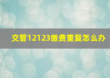 交管12123缴费重复怎么办