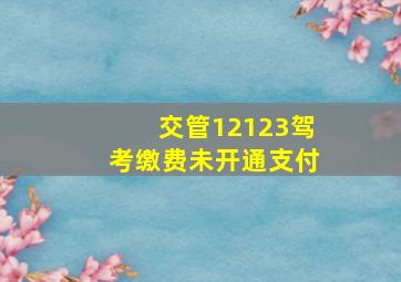 交管12123驾考缴费未开通支付