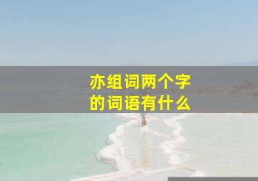 亦组词两个字的词语有什么