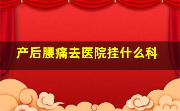 产后腰痛去医院挂什么科