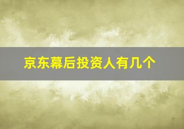 京东幕后投资人有几个