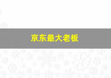 京东最大老板