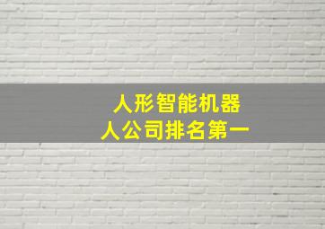 人形智能机器人公司排名第一