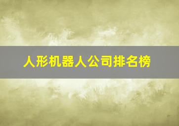 人形机器人公司排名榜