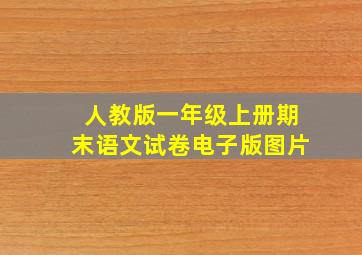 人教版一年级上册期末语文试卷电子版图片