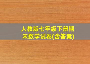 人教版七年级下册期末数学试卷(含答案)