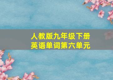 人教版九年级下册英语单词第六单元