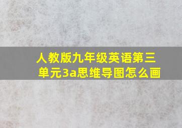 人教版九年级英语第三单元3a思维导图怎么画