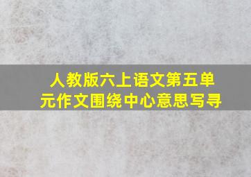 人教版六上语文第五单元作文围绕中心意思写寻