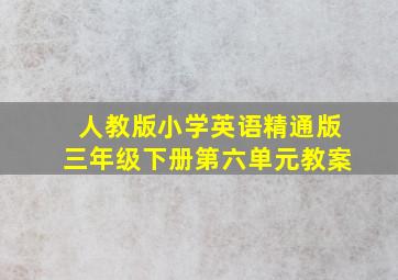 人教版小学英语精通版三年级下册第六单元教案