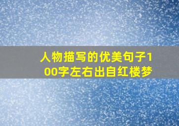 人物描写的优美句子100字左右出自红楼梦