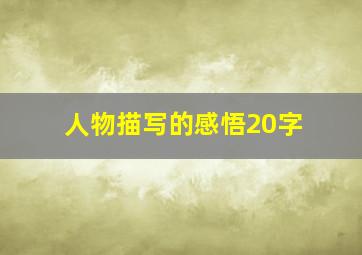 人物描写的感悟20字