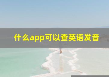 什么app可以查英语发音