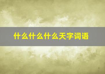 什么什么什么天字词语