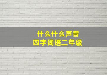 什么什么声音四字词语二年级