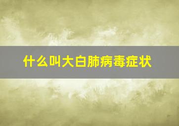 什么叫大白肺病毒症状