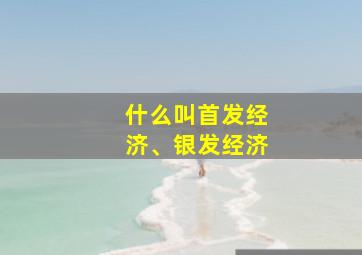 什么叫首发经济、银发经济